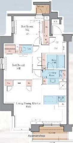 LUXENAPAWS藤沢(2LDK/3階)の間取り写真