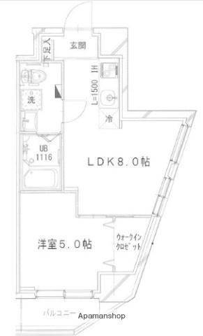 シャトーライフ相模原2(1LDK/2階)の間取り写真