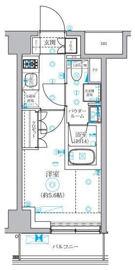 セジョリ横浜ウエストⅡ(1K/2階)の間取り写真