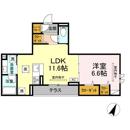 エスペリア相模が丘5丁目(1LDK/1階)の間取り写真