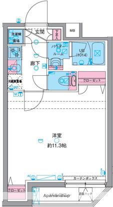 GENOVIA町田(1K/4階)の間取り写真