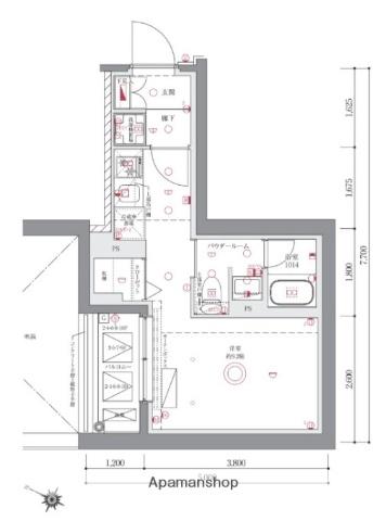 AZEST阪東橋Ⅱ(ワンルーム/9階)の間取り写真