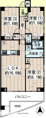 LIVE REST KAWASAKI 515(3LDK/5階)の間取り写真