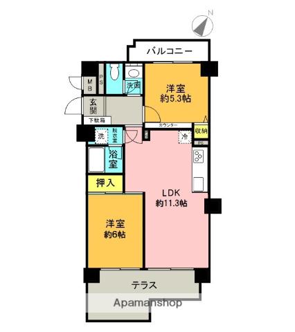 オリエント上永谷ハウス(2LDK/1階)の間取り写真