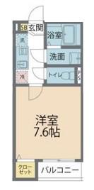 カインドネス小田急相模原Ⅴ(1K/1階)の間取り写真