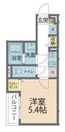 カインドネス小田急相模原Ⅴ(1K/1階)の間取り写真
