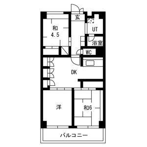 テレパレス横須賀(3DK/8階)の間取り写真