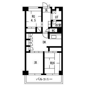 テレパレス横須賀(3DK/2階)の間取り写真