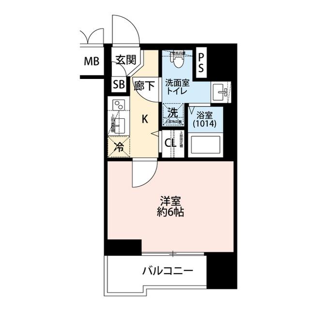 プレール・ドゥーク川崎Ⅴ(1K/5階)の間取り写真