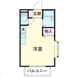 カームネス ガーデン(ワンルーム/1階)の間取り写真