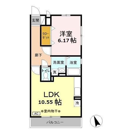 ソフィア三反田(1LDK/2階)の間取り写真
