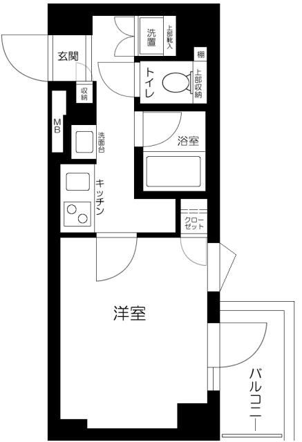 ルーブル東蒲田七番館(1K/2階)の間取り写真