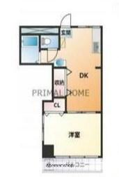 黒川ビル(1K/3階)の間取り写真