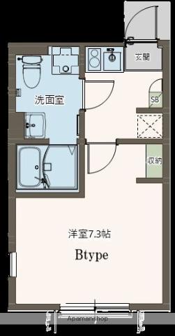 エイグラン 小田急相模原 2(1K/1階)の間取り写真