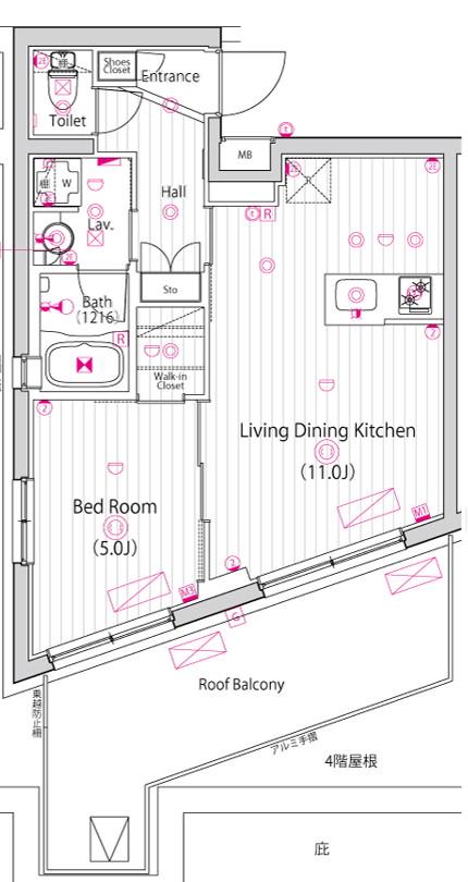 ガーラ・ステーション川崎久地(1LDK/5階)の間取り写真