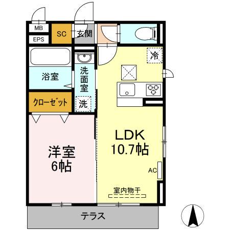 サニーコート(1LDK/1階)の間取り写真