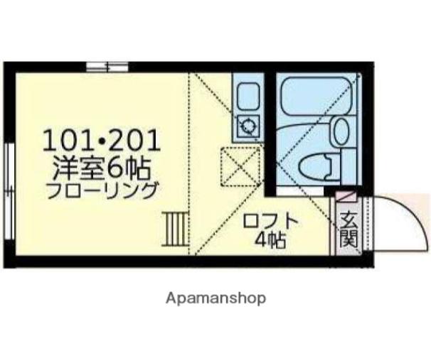 ユナイト上中里ジェイミー(ワンルーム/2階)の間取り写真