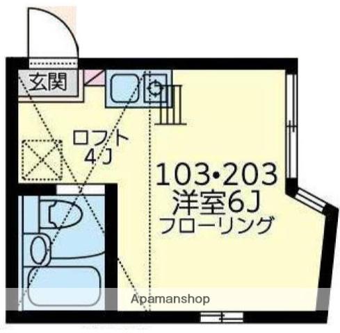 ユナイト上中里ジェイミー(ワンルーム/2階)の間取り写真