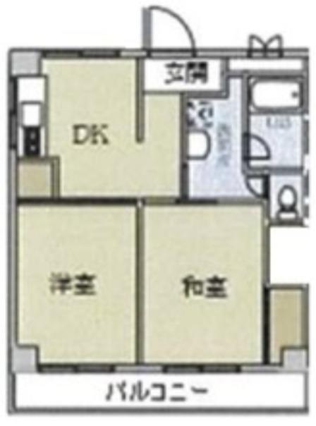 クロノス鶴間ウエスト(2DK/3階)の間取り写真