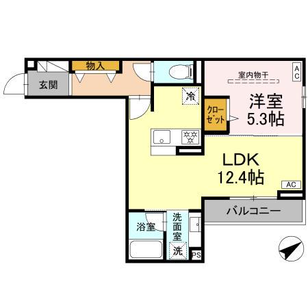 アルスフィルド相模原(1LDK/3階)の間取り写真