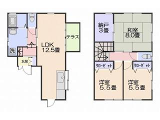神奈川県横須賀市 2階建 築22年(3LDK)の間取り写真