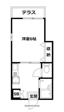 グリーンコーポ(1K/1階)の間取り写真