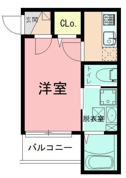 CORE BREEZE(1K/1階)の間取り写真