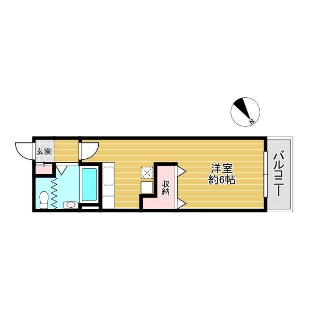 常緑ハイツ(1K/7階)の間取り写真
