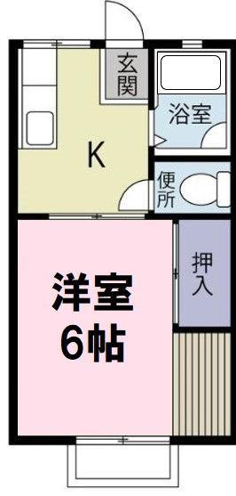 グリーンパーク希望が丘(1K/2階)の間取り写真