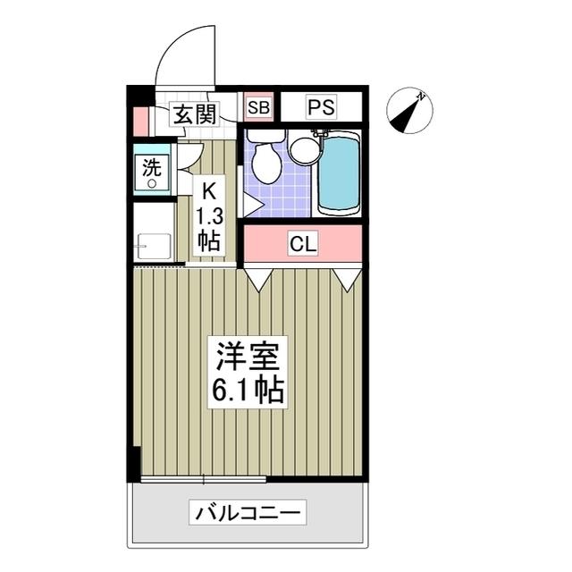 ライフ・イン・キシヤ(1K/2階)の間取り写真