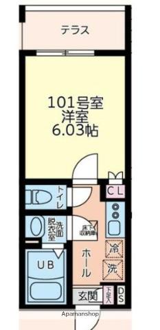 フルセイル中山Ⅱ(1K/2階)の間取り写真