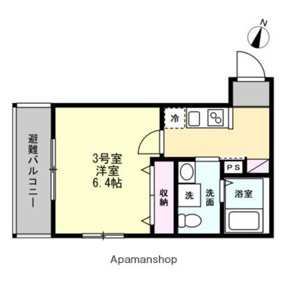 ベイルーム海老名モンド(1K/3階)の間取り写真