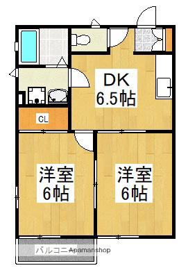 パインホームズ多摩川Ⅰ(2DK/2階)の間取り写真