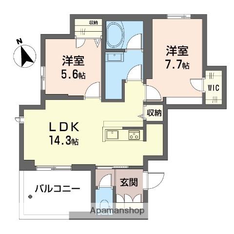 フォレフィー・アール(2LDK/2階)の間取り写真