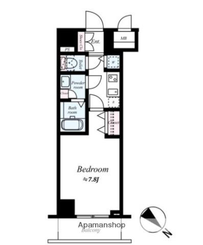 アスピラス鶴見(1K/2階)の間取り写真