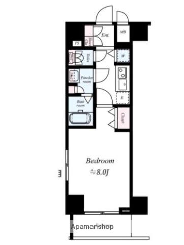 アスピラス鶴見(1K/4階)の間取り写真