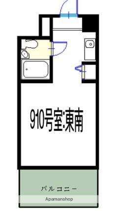 ライオンズステーションプラザ磯子(ワンルーム/9階)の間取り写真