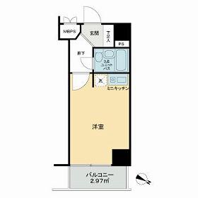 ライオンズマンション川崎貝塚第2(ワンルーム/2階)の間取り写真