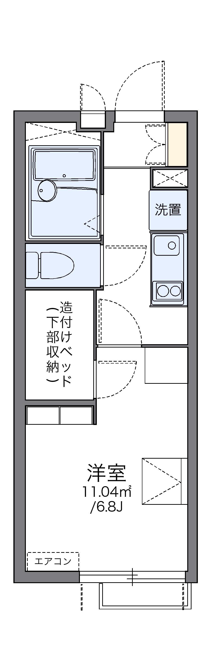 レオパレスグレース クレストⅠ(1K/2階)の間取り写真