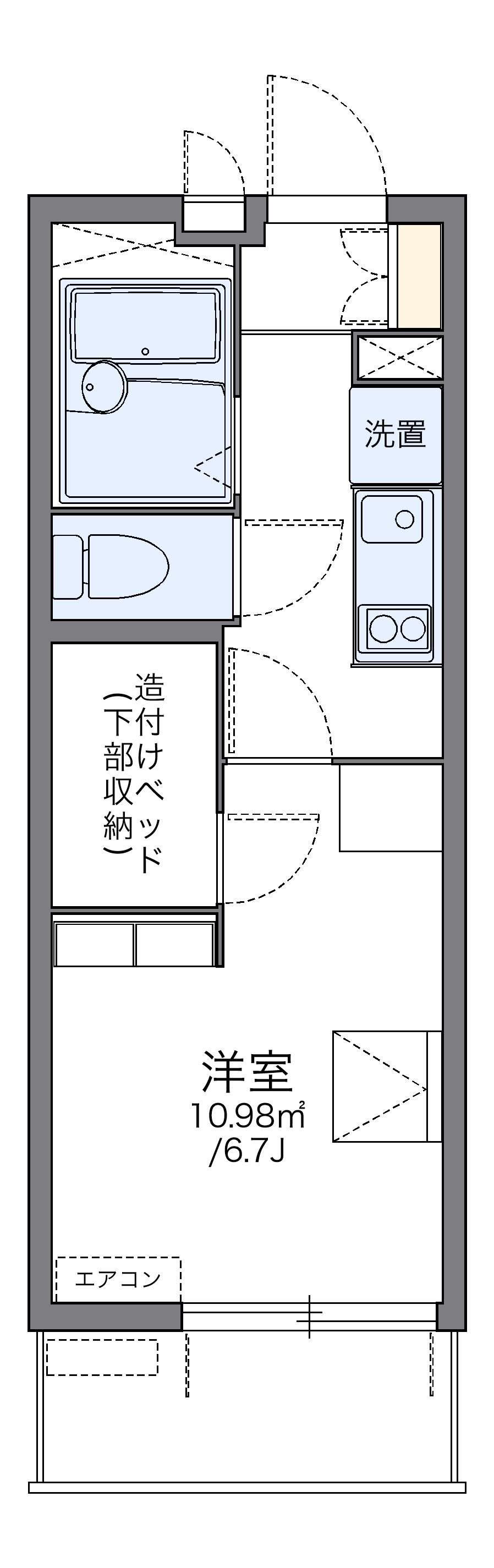 レオパレス矢部第1 4階階 間取り