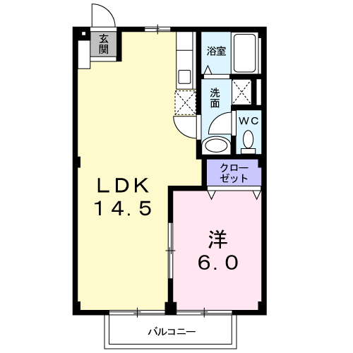 サテライト渋谷(1LDK/2階)の間取り写真