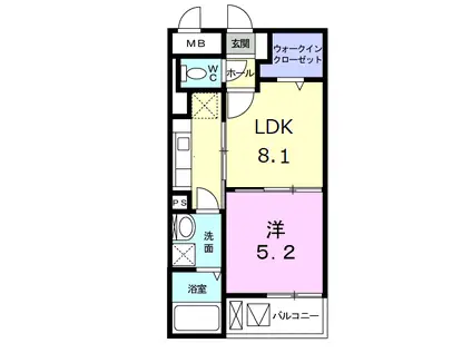 カーサベルデ(1LDK/4階)の間取り写真