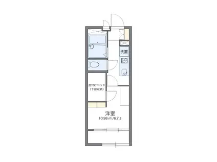 レオパレスエスペランサ横須賀(1K/1階)の間取り写真