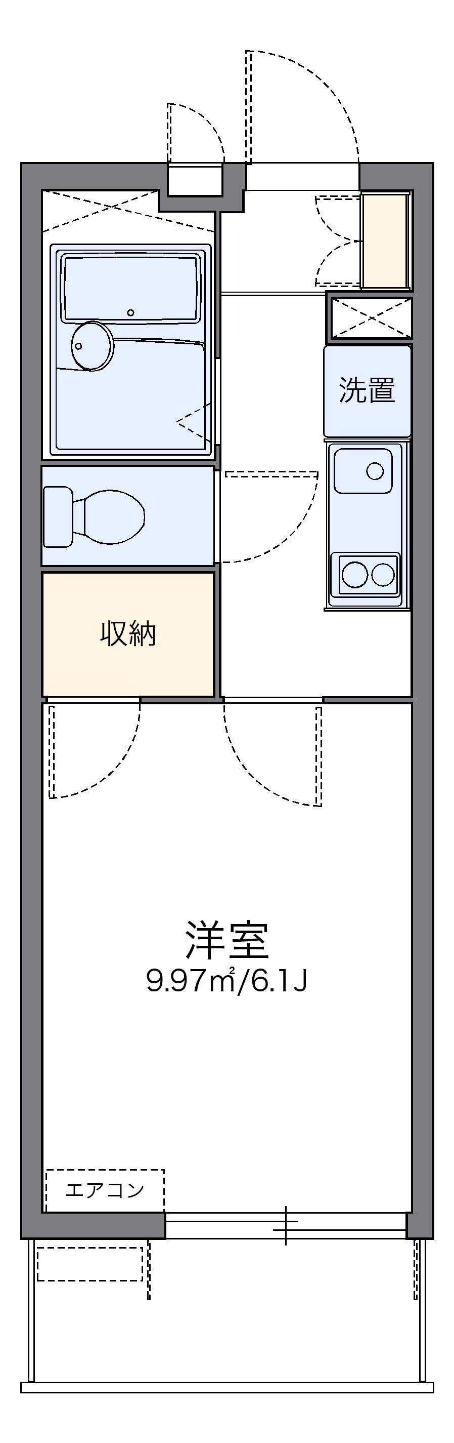 レオパレス四谷Ⅱ(1K/3階)の間取り写真