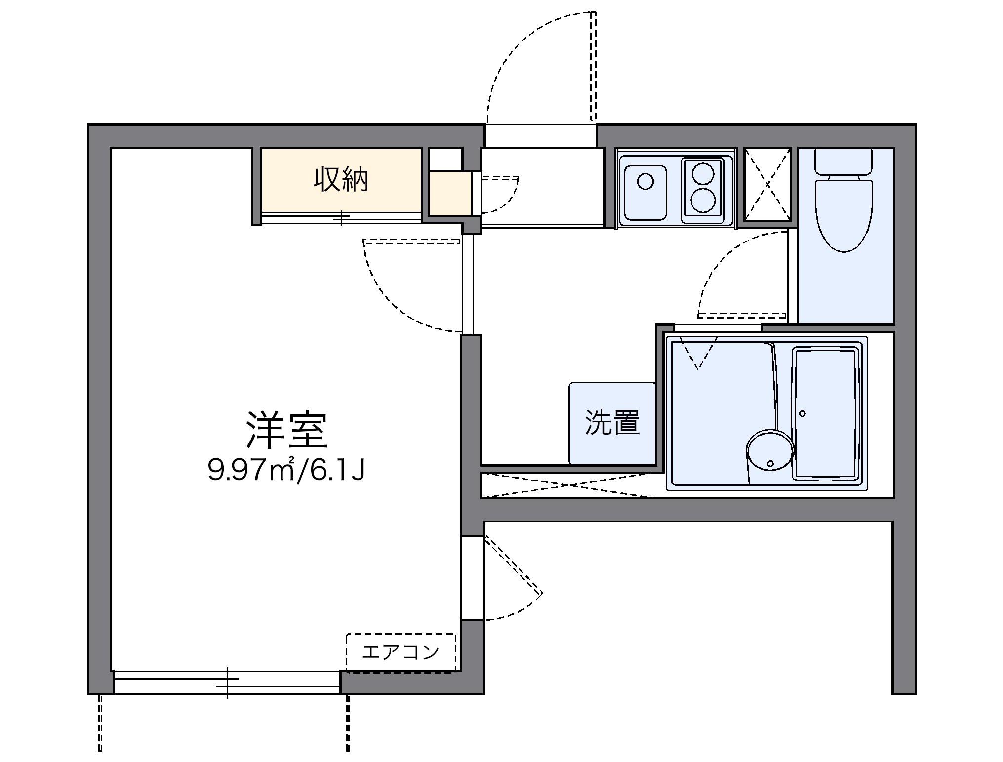 レオネクスト川端Ⅲ(1K/1階)の間取り写真