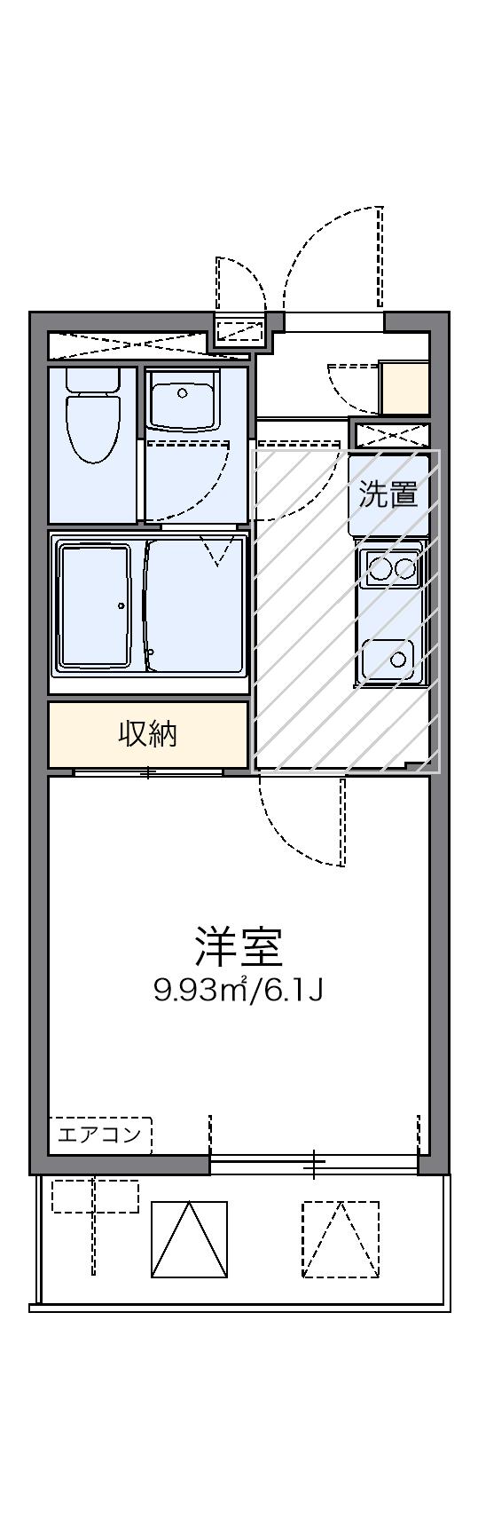 レオネクストシルクパレス(1K/2階)の間取り写真