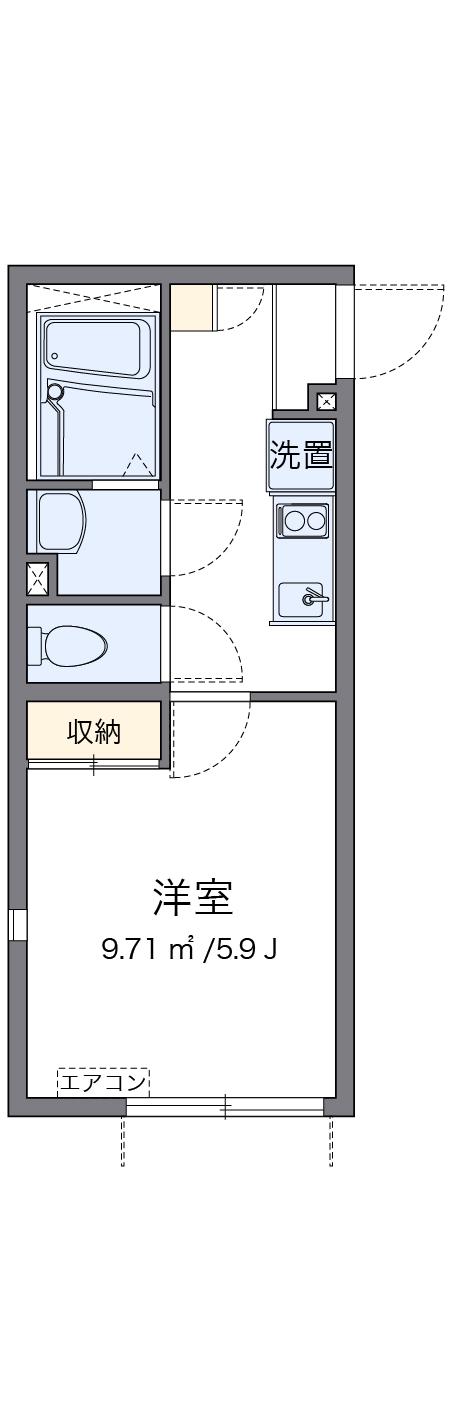 レオネクストノンブルキャトル(1K/2階)の間取り写真