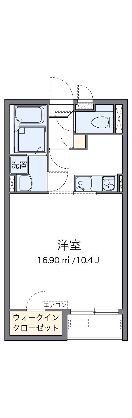 レオネクストイーストⅡ(1K/2階)の間取り写真