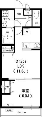 リブリ・CHIGASAKI(1LDK/1階)の間取り写真