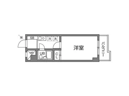 ビエント宮崎台(1K/1階)の間取り写真